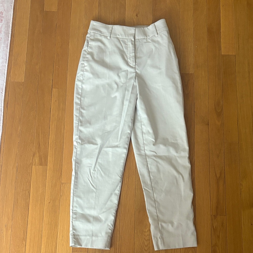 Beige High-Waisted Trousers